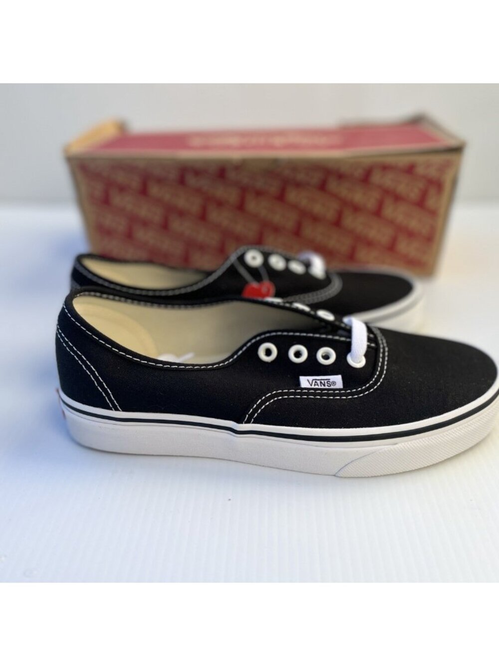 Vans Authentic Mens Size 5.5 Black/White Classic Skate Sneakers VN000EE3BLK NIB - Picture 8 of 10